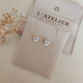 Aretes Corazón Crystal - Colección Acero
